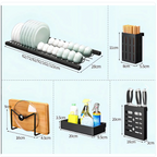 Organizador Escurridor De Platos Mediano 65 cm Con Puerta