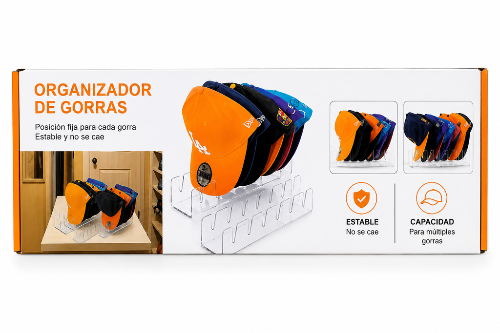 Organizador de Gorras en Acrílico de 7 Puestos