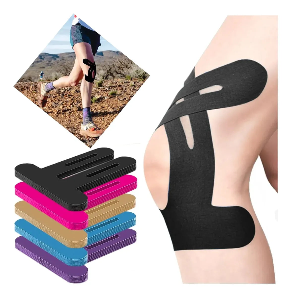 Cinta de Kinesiología Precortada para Soporte Muscular