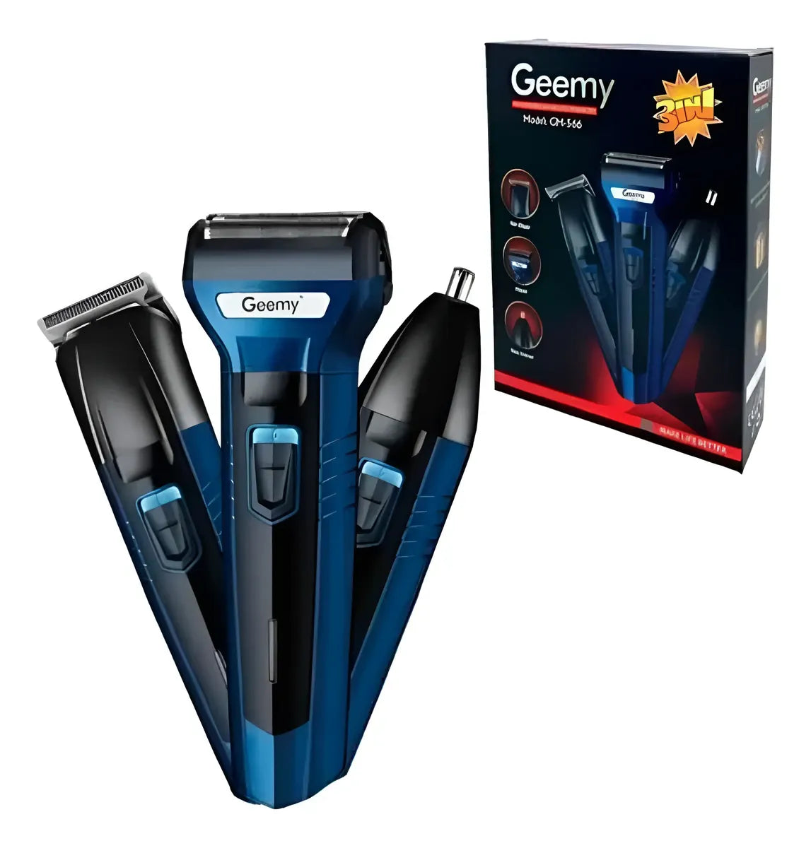 Máquina de Afeitar Eléctrica para Hombre 3 en 1 Geemy GM-566