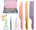 Juego Set Cuchillos Cocina X 6 Piezas + Tabla De Picar
