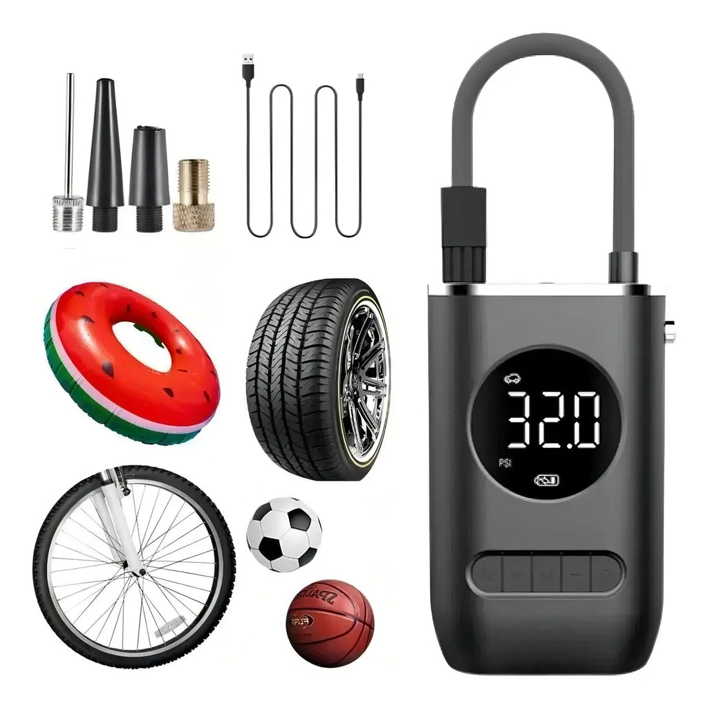 Compresor Mini Portátil Recargable para Carro, moto y Bicicleta