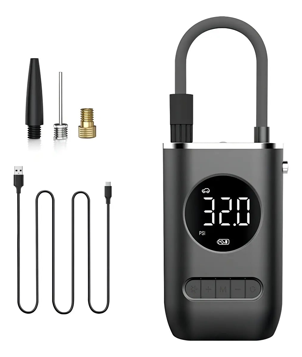 Compresor Mini Portátil Recargable para Carro, moto y Bicicleta