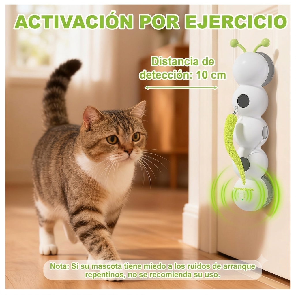 Juguete Interactivo para Gatos Tipo Gusano con Sensor