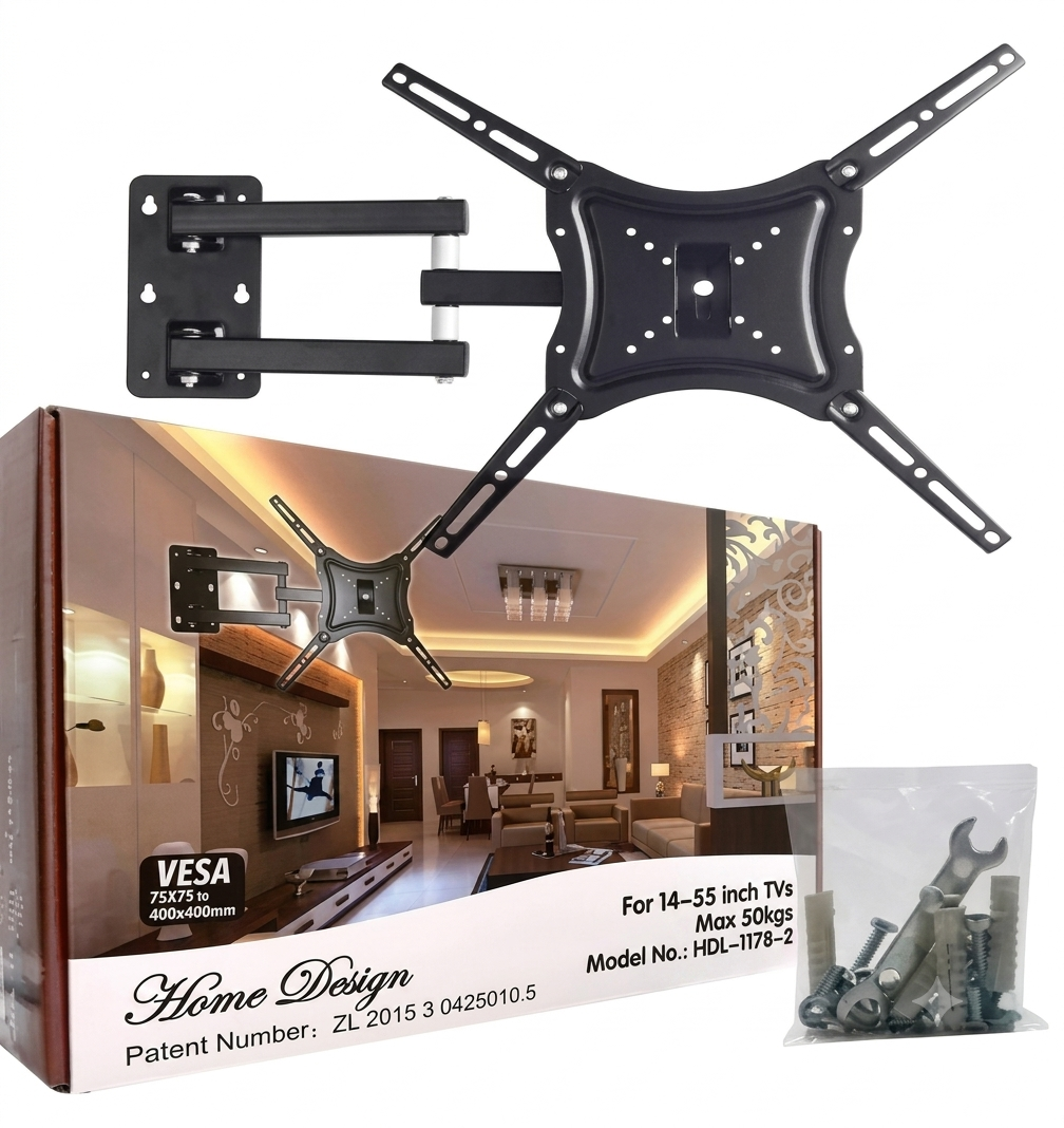 Soporte de Pared Articulado y Giratorio para TV de 14 a 55 Pulgadas