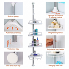 Organizador Esquinero para Baño de 4 Niveles
