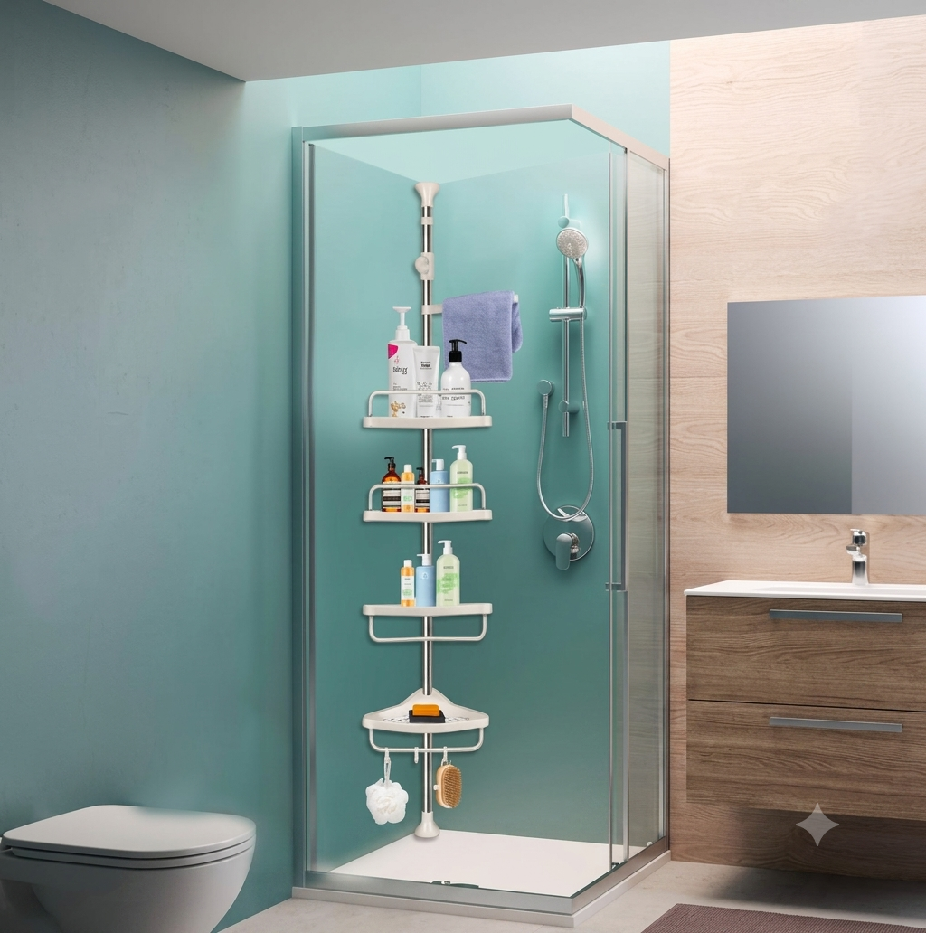 Organizador Esquinero para Baño de 4 Niveles