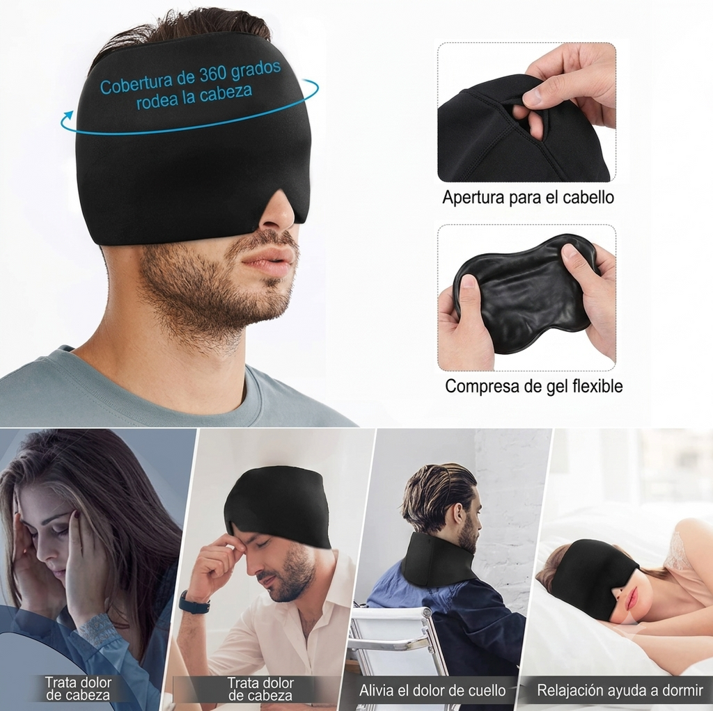 Gorro de Gel para Alivio de Migraña y Dolor de Cabeza