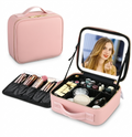 Neceser Cosmetiquera Organizador de Maquillaje con Espejo y Luz LED