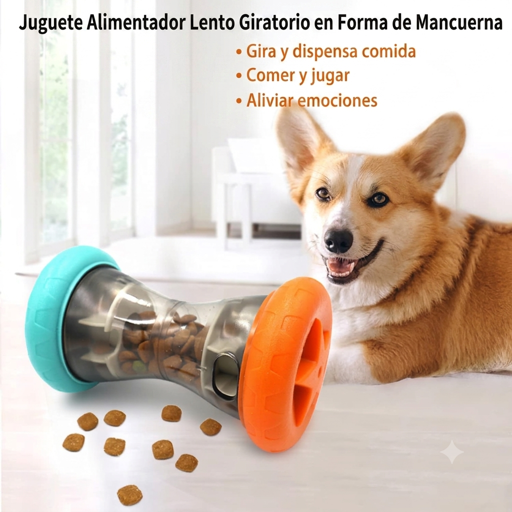 Juguete Interactivo Rodante Dispensador de Alimento para Mascotas