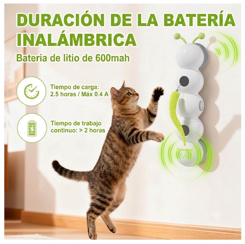Juguete Interactivo para Gatos Tipo Gusano con Sensor