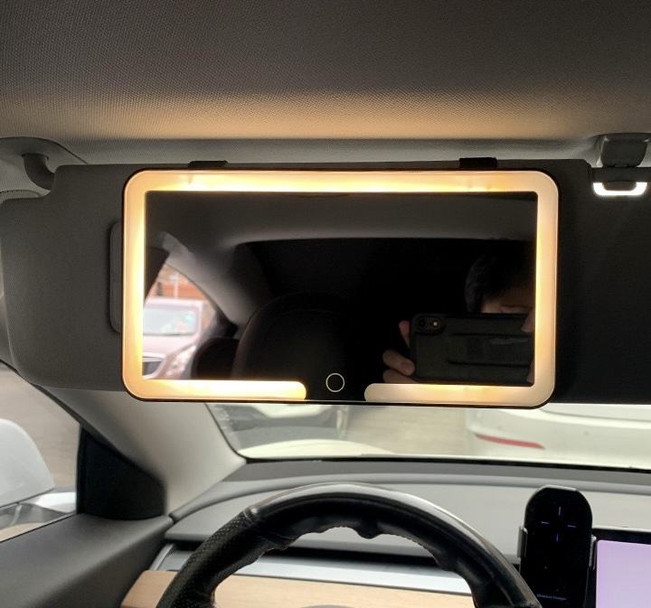 Espejo con Luz LED para Visera de Carro