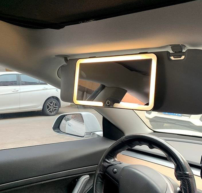 Espejo con Luz LED para Visera de Carro
